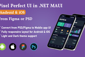 convert PSD or figma to pixel perfect UI for android and ios in maui
