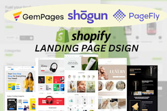 setup shopify landing page using gempage, pagefly replo, zipify or shogun