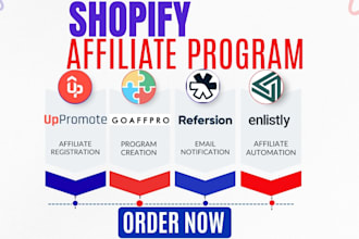 setup shopify affiliate program uppromote goaffpro refersion affiliatly enlistly