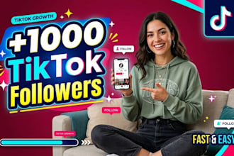 deliver non drop tiktok 1,000 followers guaranteed