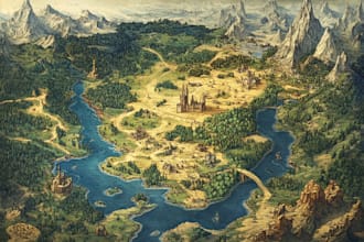 draw custom fantasy map for you