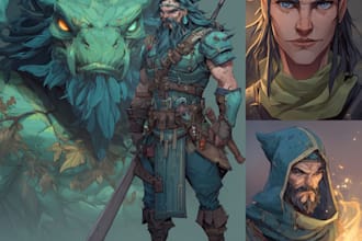 design a cute fantasy character concept art for you