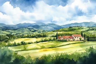 draw watercolor drawings of landscape designs