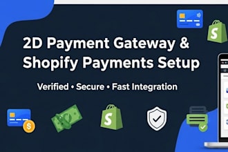 create a verified 2d payment gateway, shopify payment, payment processor for you