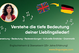 translate and explain your favourite english song to german