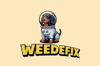 do a premium custom dog astronaut mascot logo design
