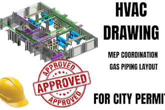 do hvac drawing for permit, mep drawing, cooling load calculations gas piping