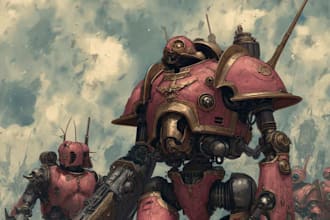 create epic warhammer character art in grimdark detailed