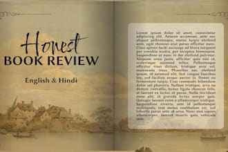 review your english or hindi book with honest feedback