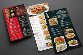 design professional restaurant and food menu