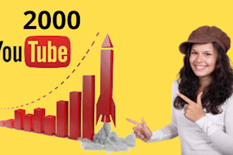 grow up 2000 youtube followers very high quality
