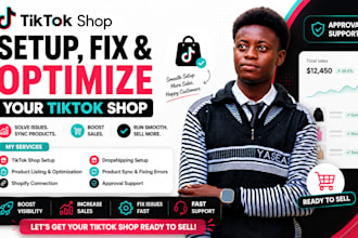 setup tiktok shop, fix tik tok shop, manage shopify marketing tiktok shop