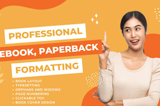 format your book and ebook for kindle, epub, print with pro layout