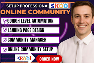 skool community setup online community ghl automation as community manager