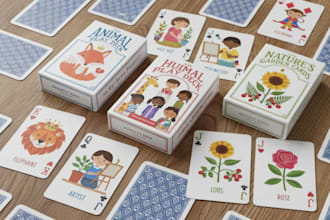 design educational card flashcard deck card box memory card deck kids card