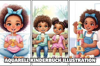 aquarell kinderbuchillustration und buchillustration für bilderbuch