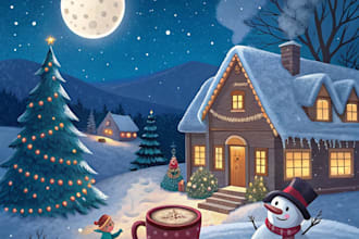 create festive holiday christmas design illustration