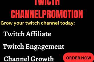 twitch affiliate and twitch partner live promotion with active real audience