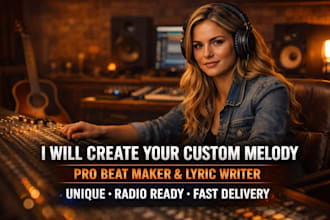 be your professional custom melody producer and beat maker, lyric writer