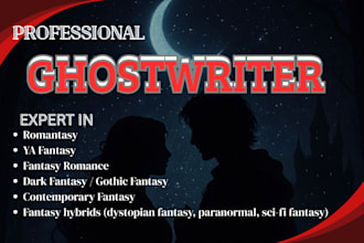 ghostwrite your romance book romantasy ya fantasy novel fiction as a ghostwriter