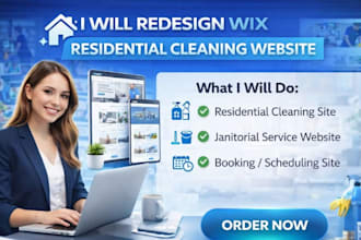 redesign wix residential cleaning website janitorial website booking website