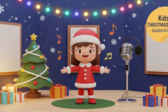 produce a custom childrens christmas song with vocal, kids songs