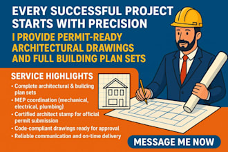 certified architect permit ready drawing building set mep architect stamp