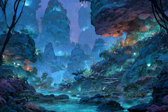 draw fantasy map, landscape design, illustration rpg dndart