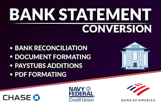 convert bank statement to excel, scan pdf to excel, admin support