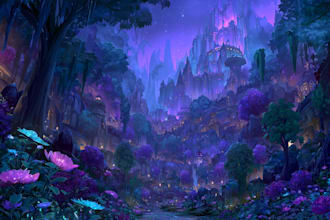 draw fantasy landscape or enviroment art