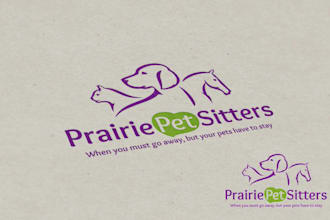 create premium animal pet dog and cat logo design