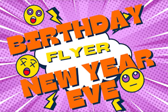 design new year 2026 party, birthday, dj event  flyer in 6 hours