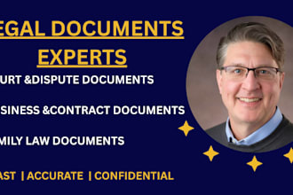draft legal documents, court pleadings, contracts, and family law letters