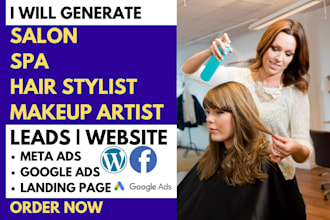 generate salon spa hair stylist makeup artist leads with wordpress website