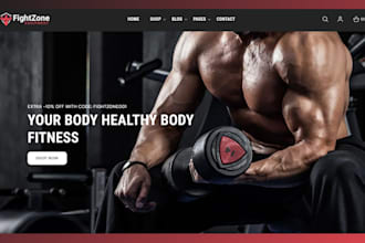 design health and fitness shopify store, gym store fitness website, gym website