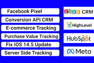 install meta pixel, conversion API for CRM, gohighlevel, zoho, hubspot via GTM