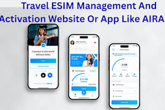 develop travel esim app, and prepaid esim data website, like airalo, holafly
