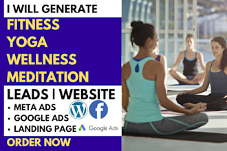 generate fitness yoga wellness meditation wordpress website with lead funnel