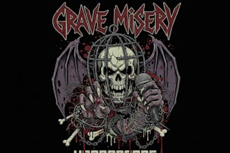 design a chaotic horrorcore style logo