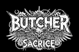 design a brutal gore metal logo