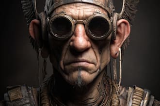unique fantasy, sci fi, character with hyper realistic style