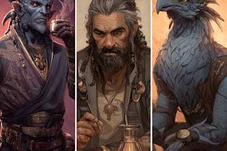make your dnd, sci fi, fantasy character or illustration