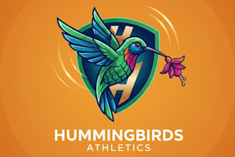 make amazing hamming bird mascot logo design with your choice