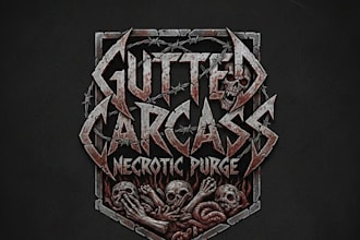 design a heavy brutal slam metal logo