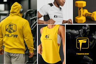 design two modern fitness logo for gym and sportswear brand