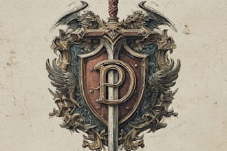 draw a medieval,vintage fantasy logo
