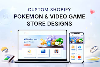 build shopify  pokemon trading website collection video games store design