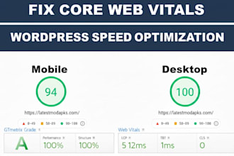fix core web vitals, and optimize wordpress speed