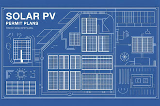 design complete solar pv permit plans for residential and commercial projects