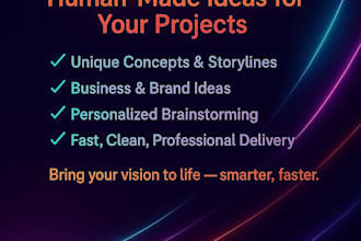 create unique story ideas, concepts, plots and creative writing for your project